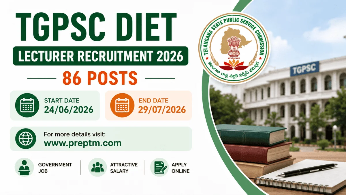 TGPSC DIET Lecturer Recruitment 2026: 86 Posts Apply Online